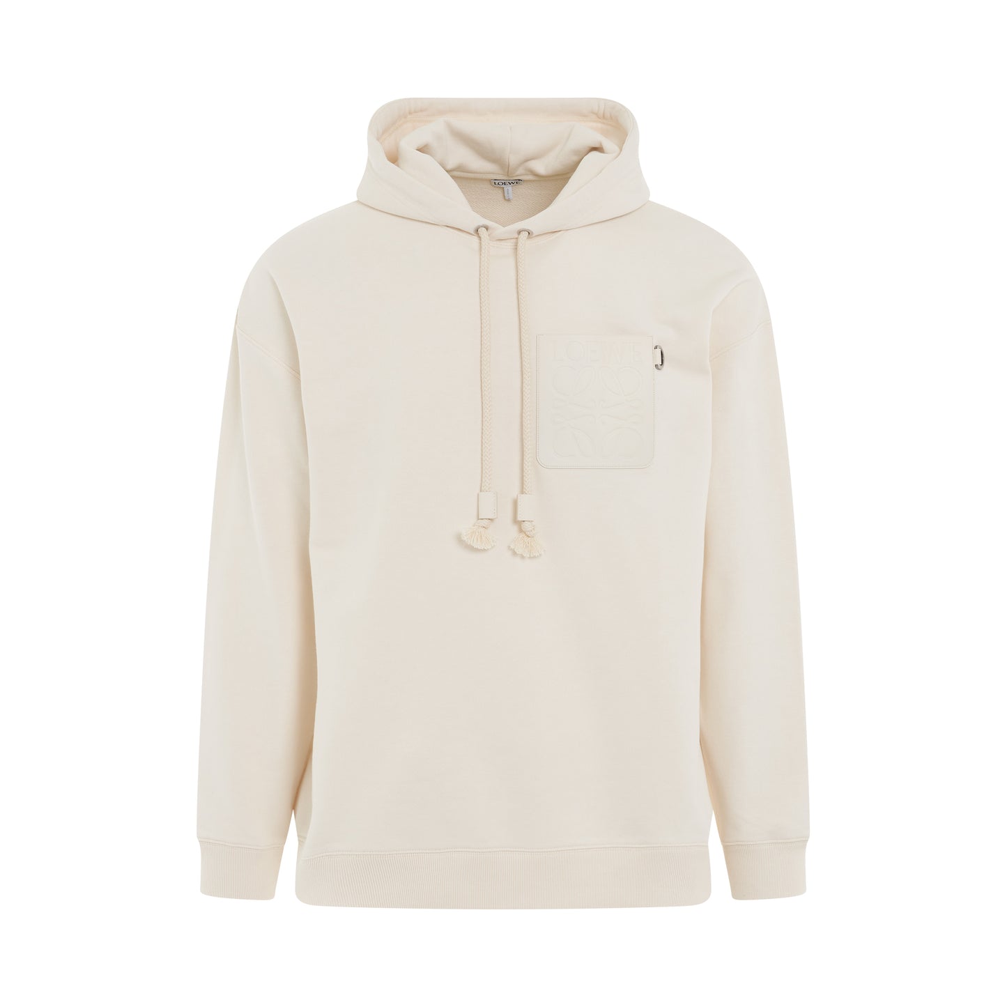 Anagram Patch Pocket Hoodie in White Ash