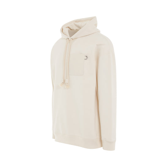 Anagram Patch Pocket Hoodie in White Ash