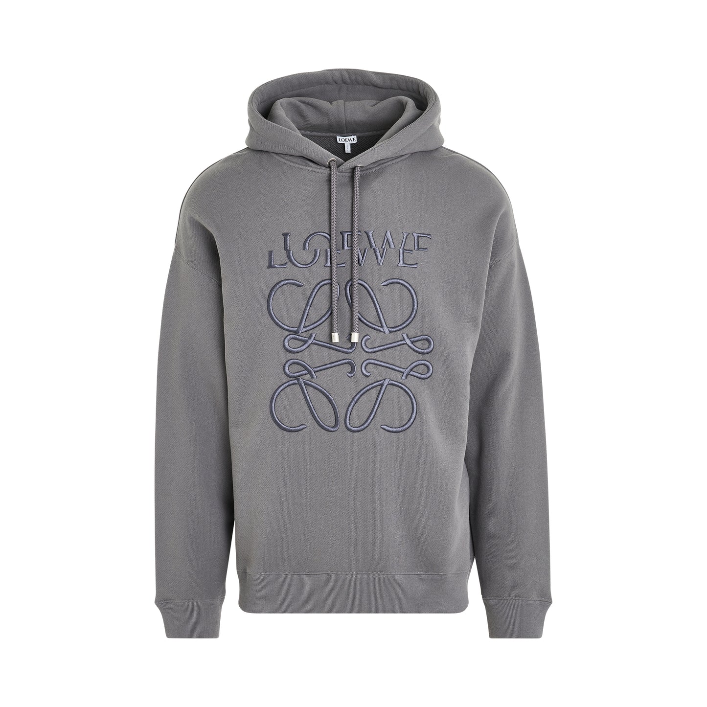 Embroidered Distorted Hoodie in Slate Grey