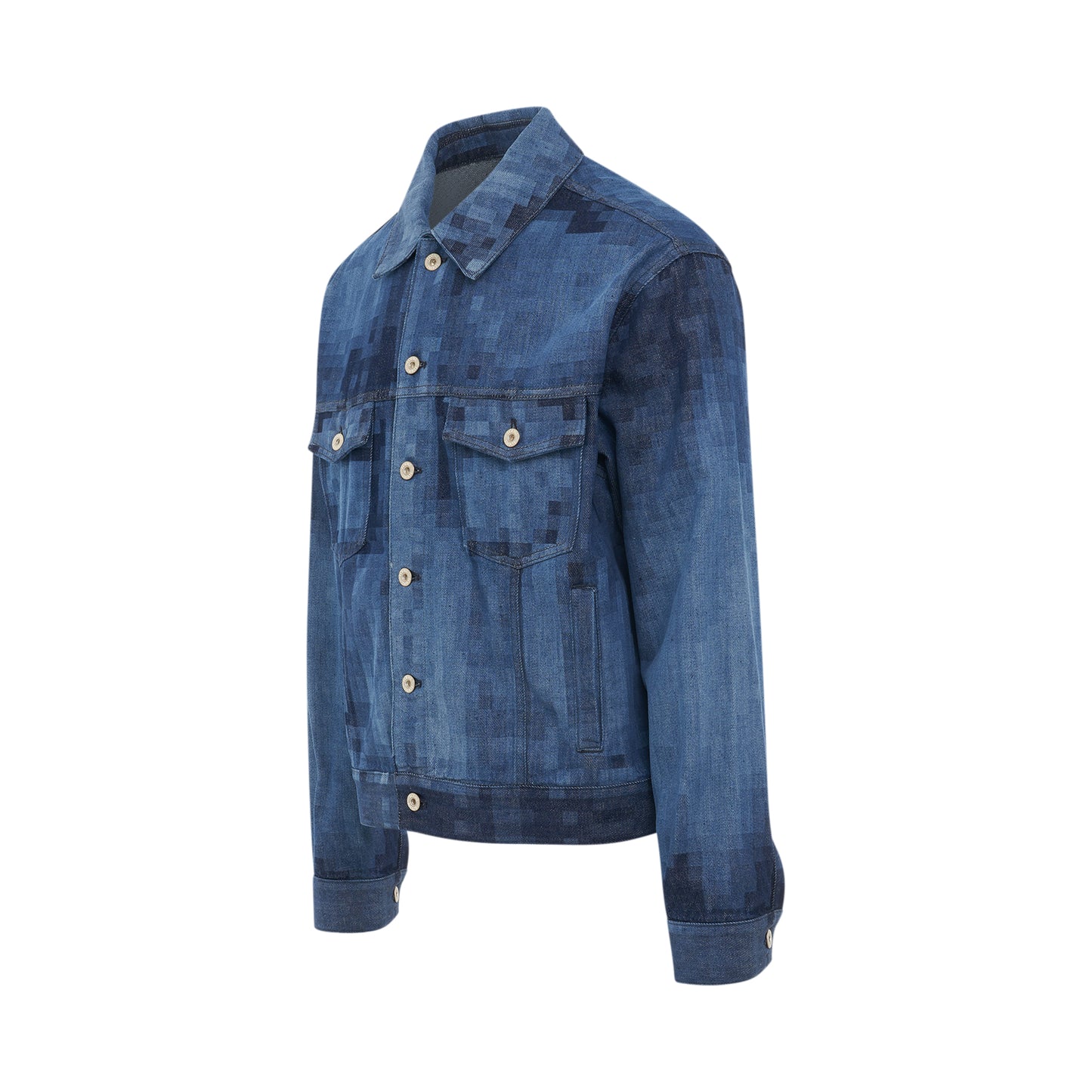 Pixelated Denim Jacket in Raw Denim