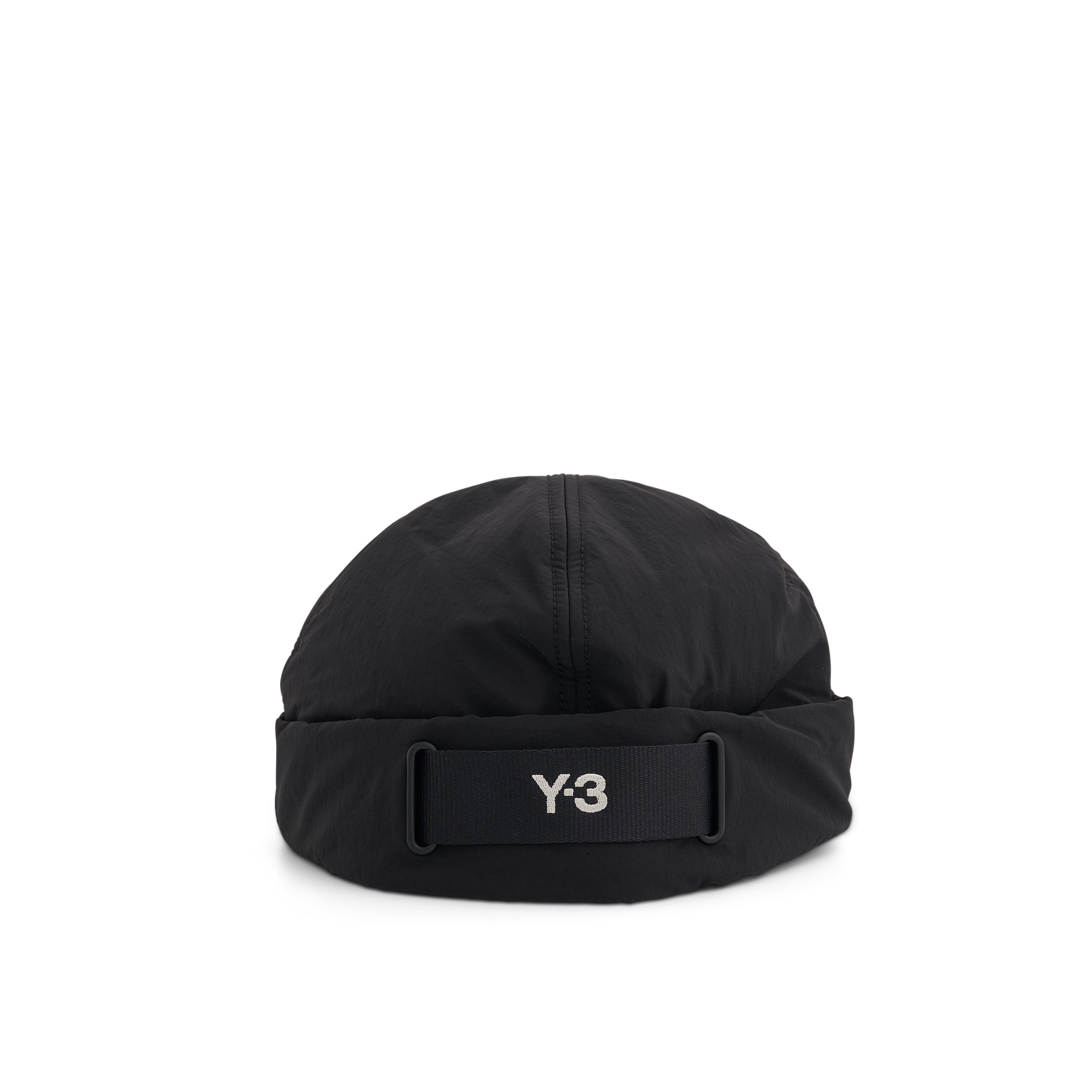 Webbing Padded Beanie in Black