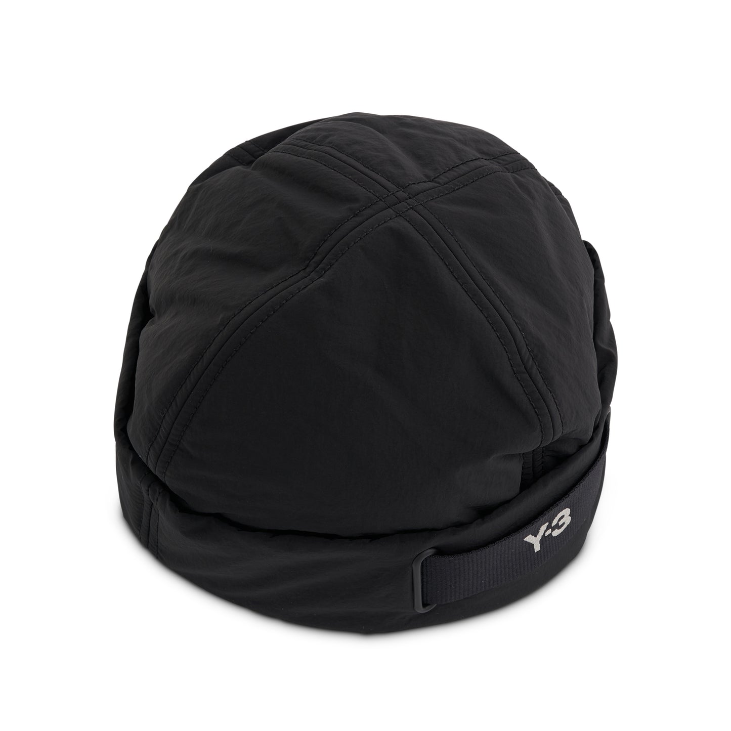 Webbing Padded Beanie in Black