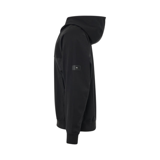 Stretch Terry Zip Hoodie in Black