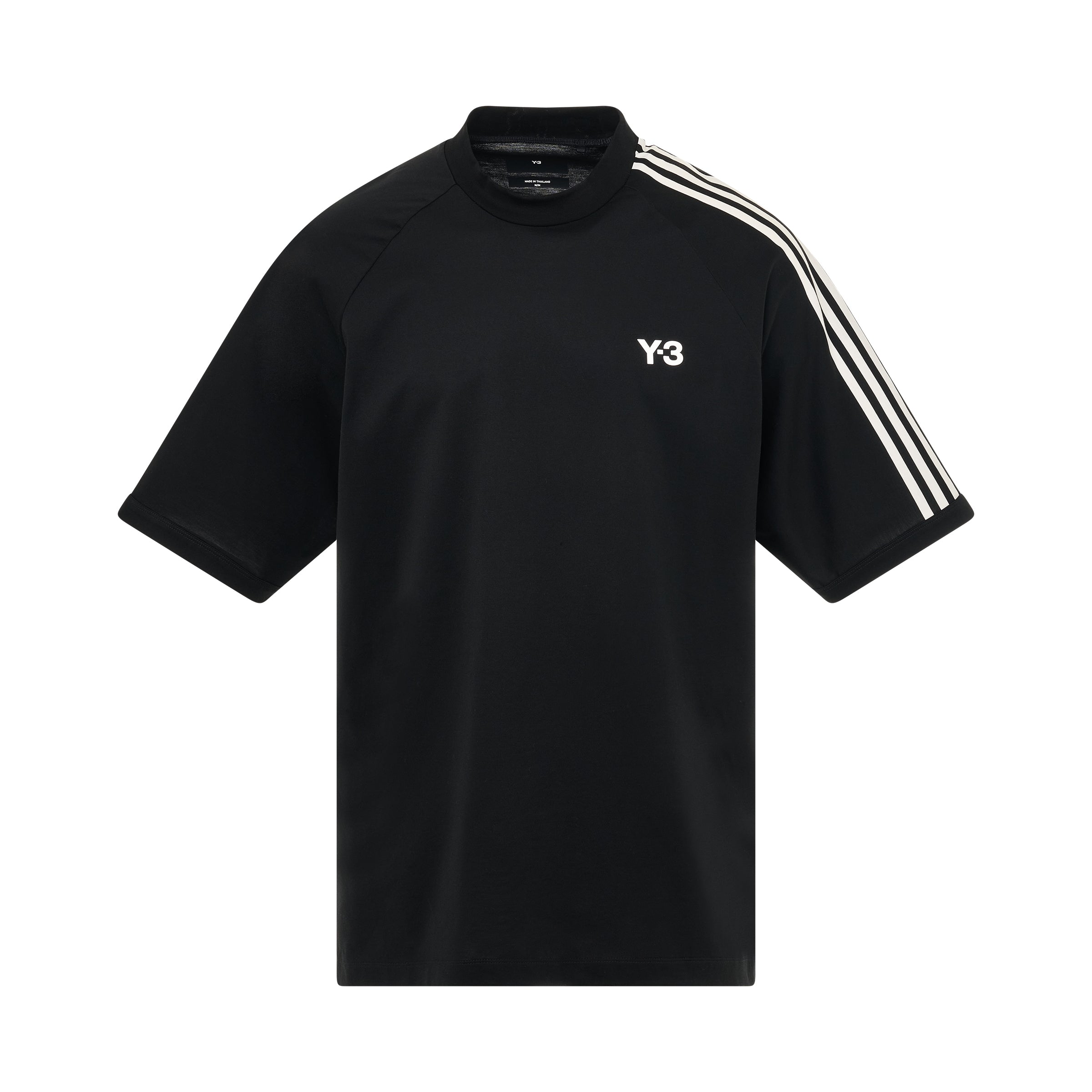 3 Stripes Short Sleeve T-Shirt in Black/Off White