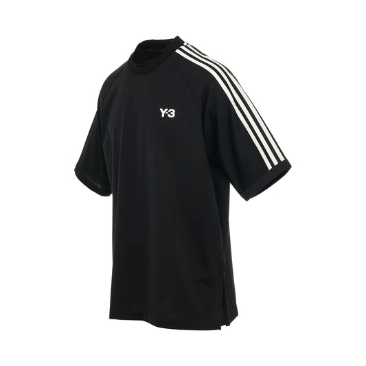 3 Stripes Short Sleeve T-Shirt in Black/Off White