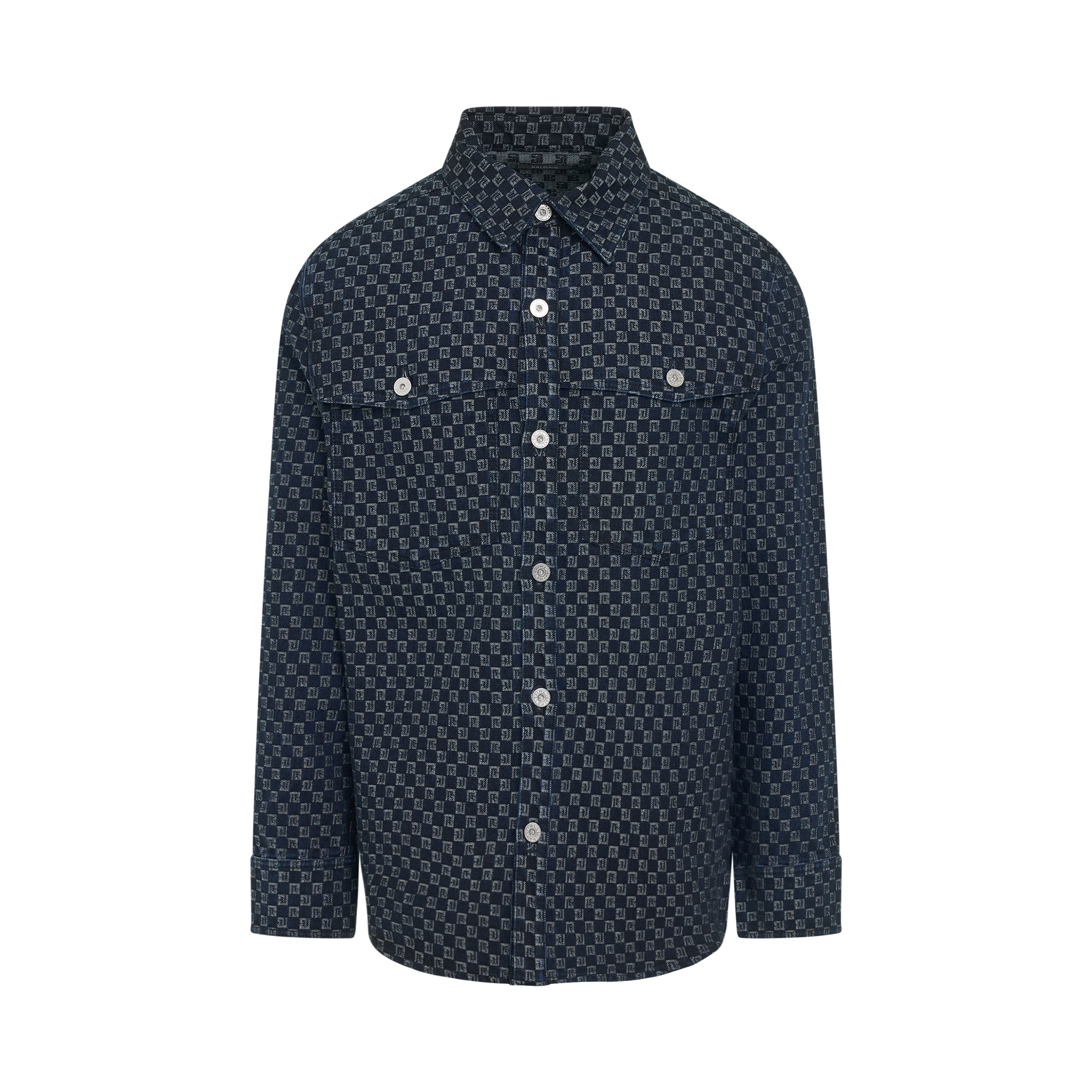 Monogram Jacquard Overshirt in Blue