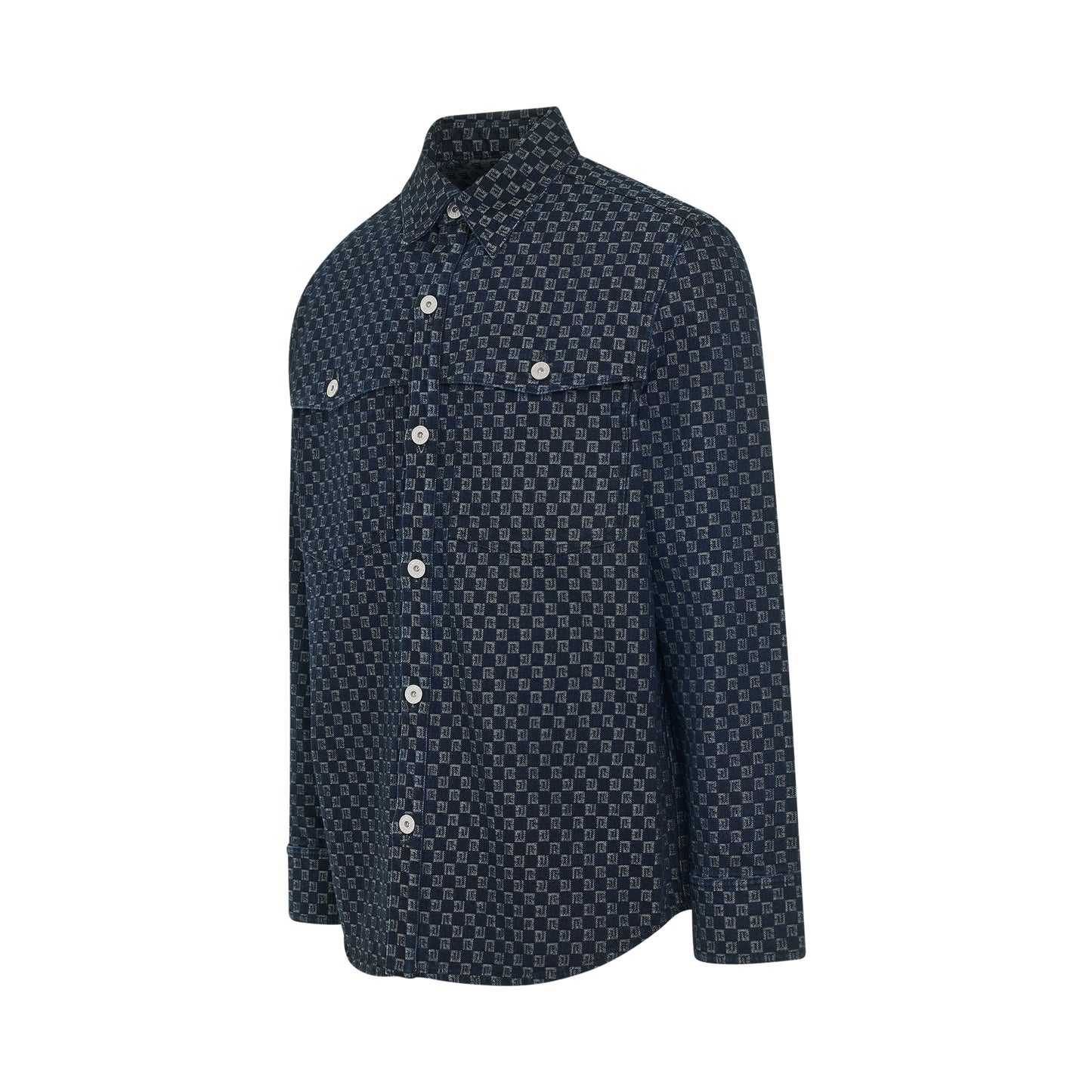 Monogram Jacquard Overshirt in Blue