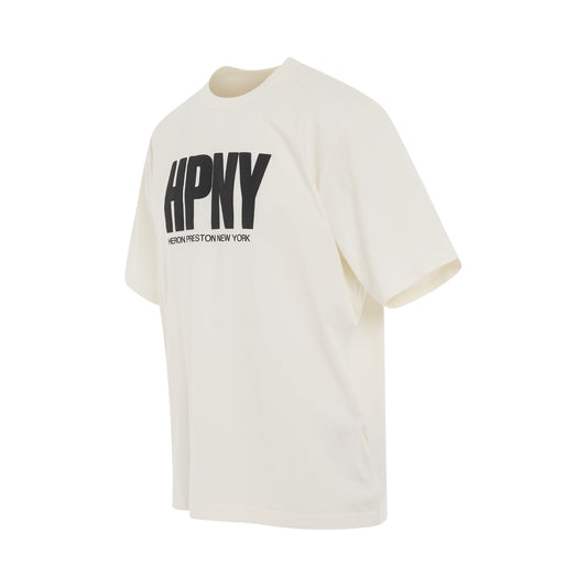 HPNY Regular Fit Short Sleeve T-Shirt in White/Black