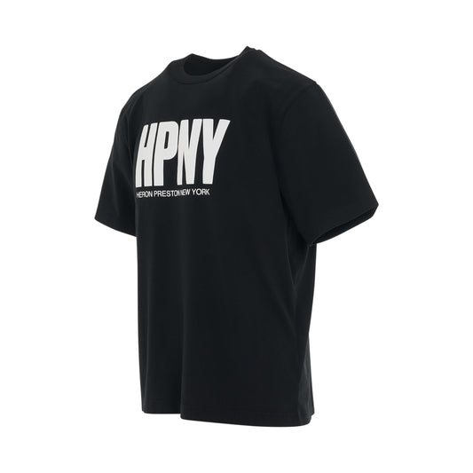 HPNY Print Regular Fit Short Sleeve T-Shirt in Black/White