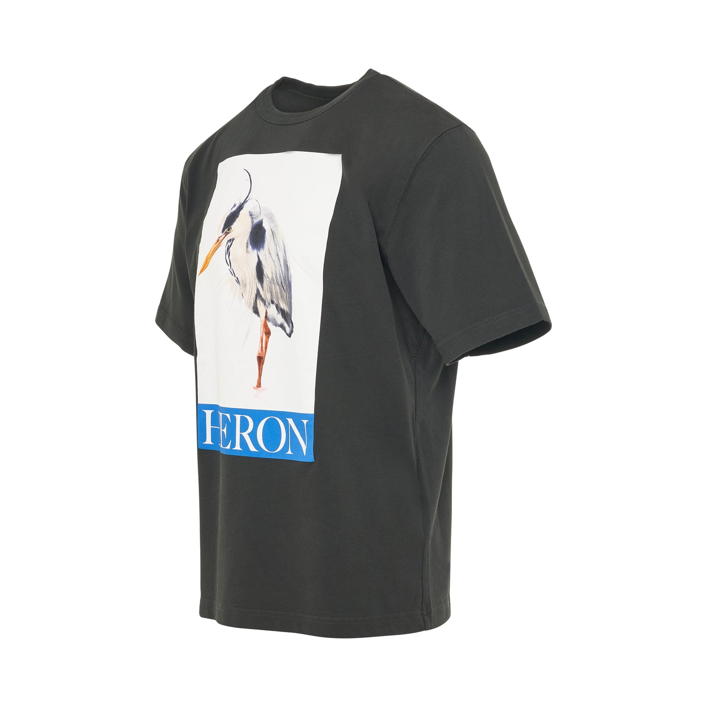 Heron Bird Painted Short Sleeve T-Shirt in Black/Blue