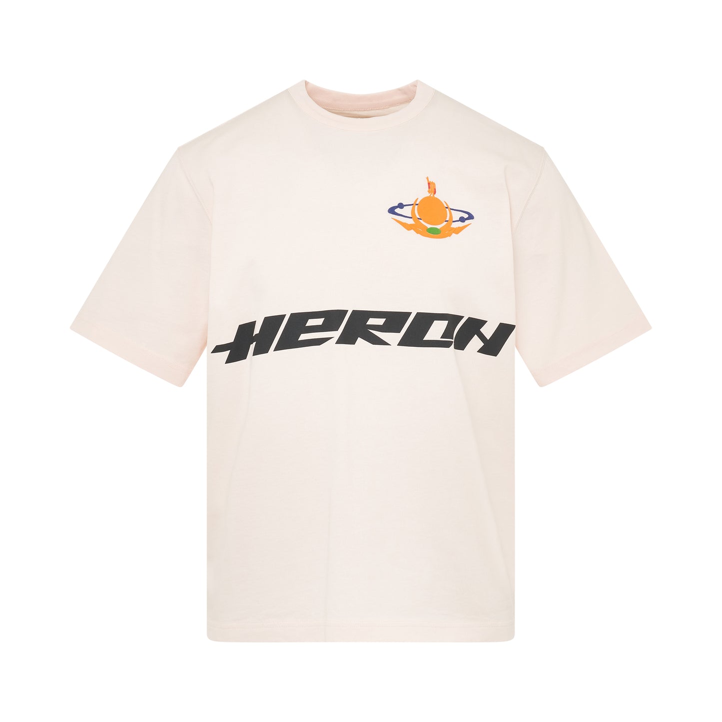 Heron Globe Burn Short Sleeve T-Shirt in Pink/Black