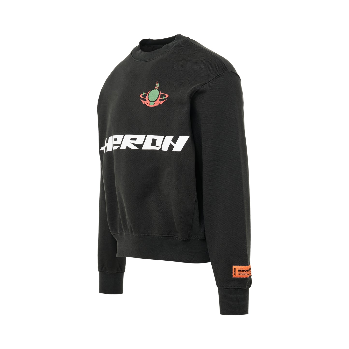 Heron Burn Crewneck in Black/Light Green