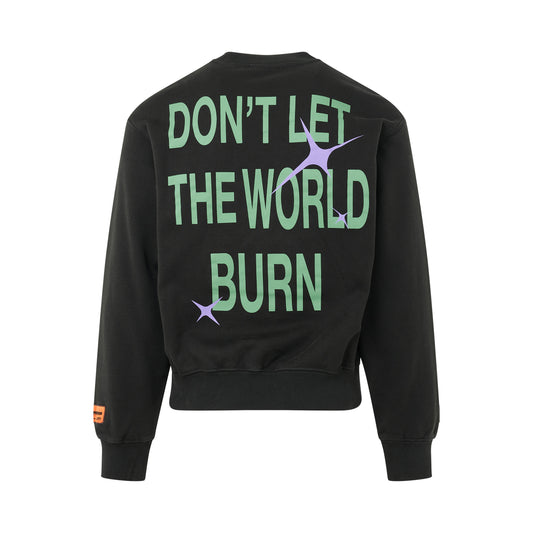 Heron Burn Crewneck in Black/Light Green