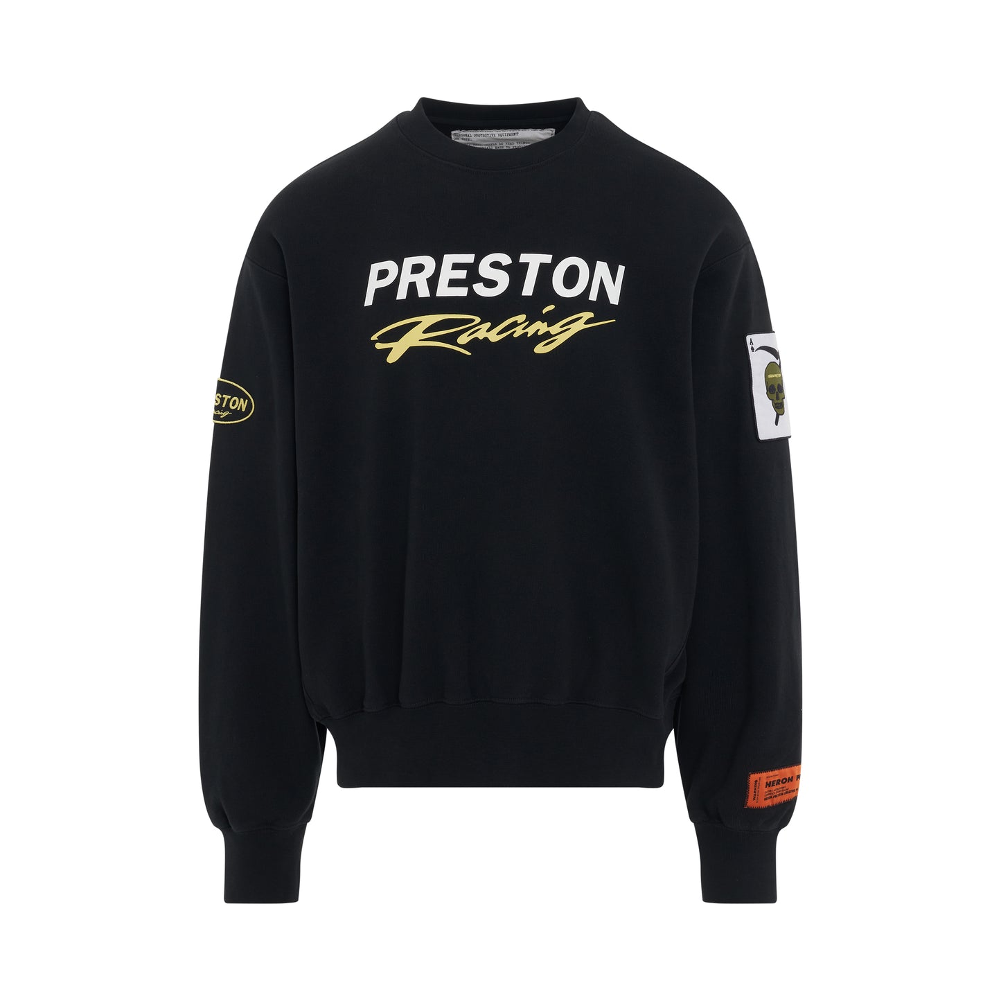 Preston Racing Crewneck in Black/White