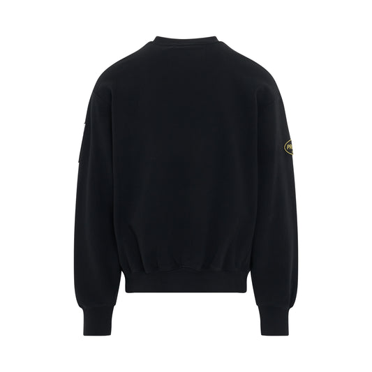 Preston Racing Crewneck in Black/White