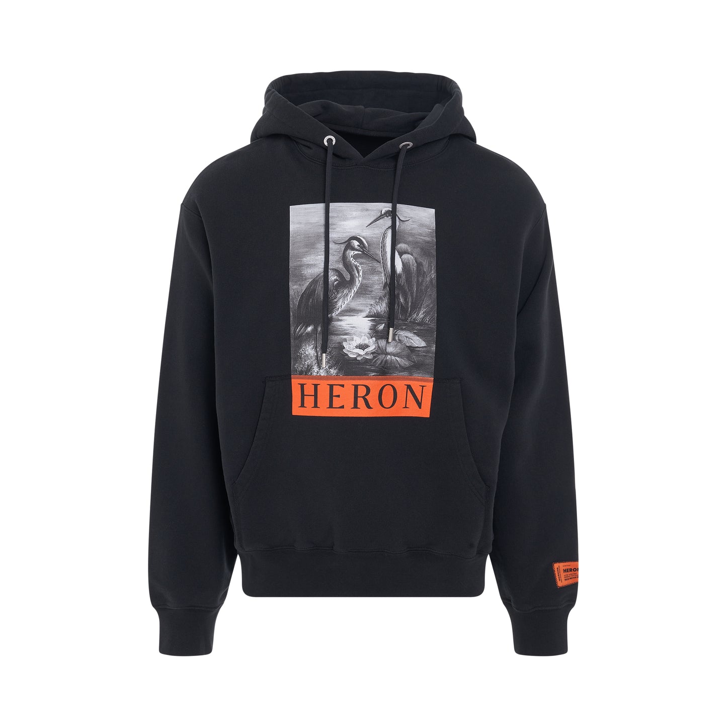 Heron BW Hoodie in Black