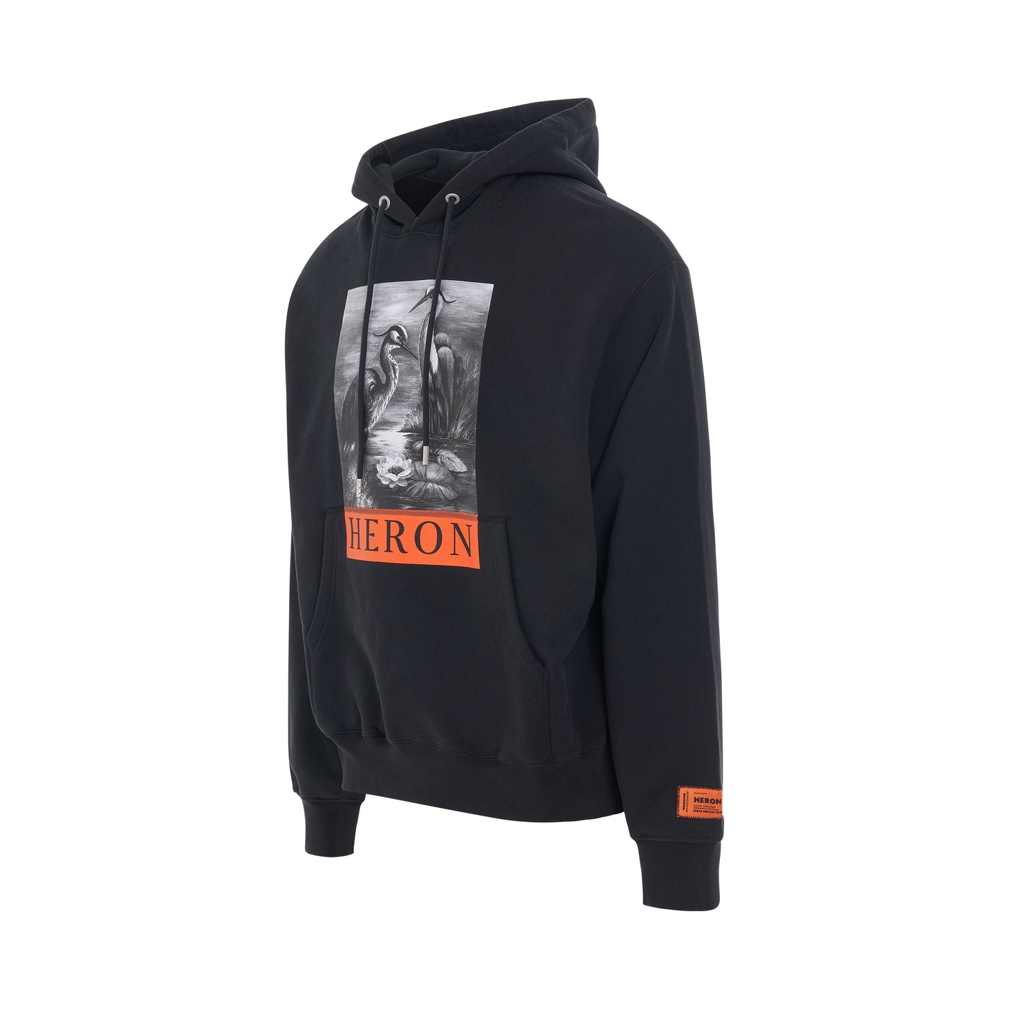 Heron BW Hoodie in Black