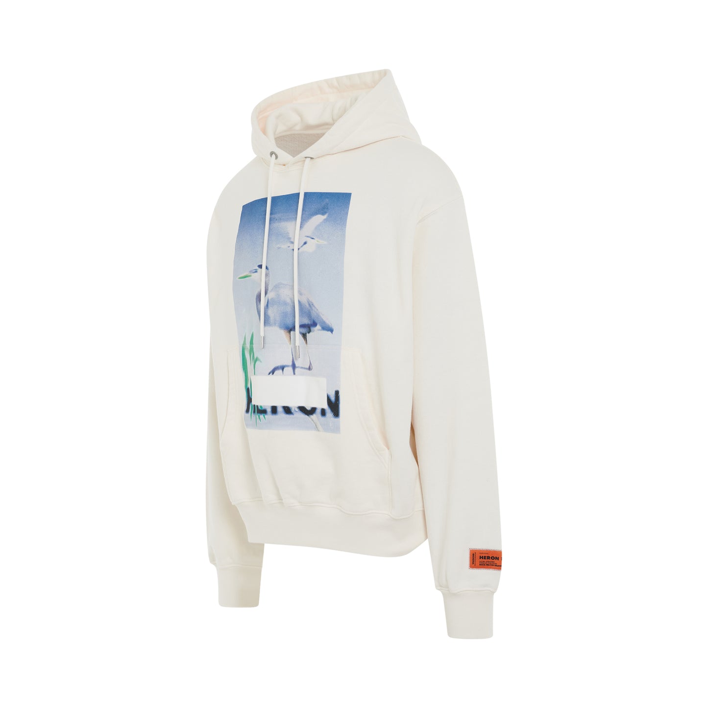 Censored Heron Hoodie in White/Light Blue