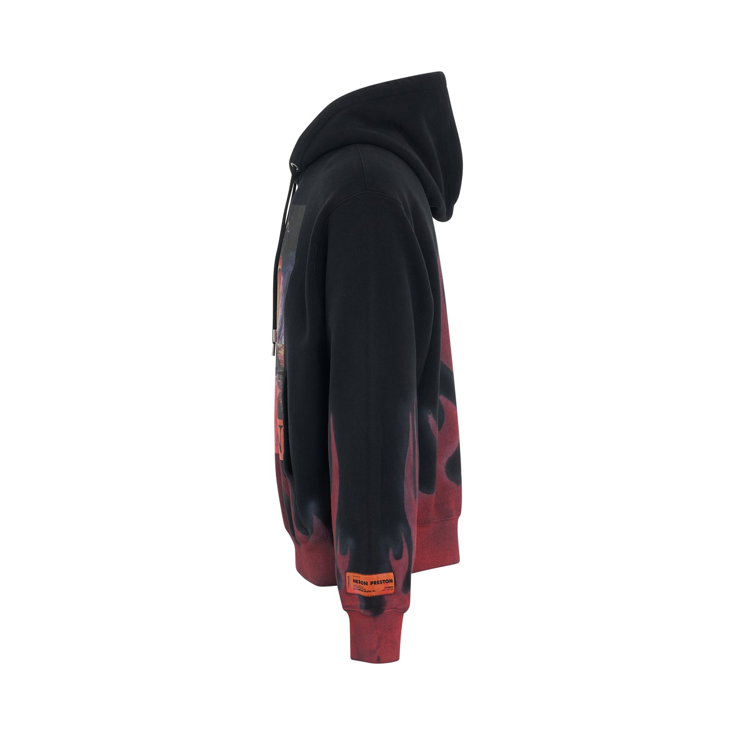 Heron Times Flames Hoodie in Black/Red