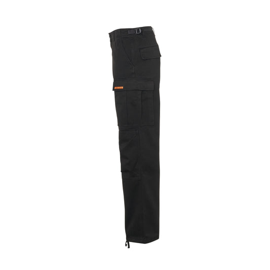 Vintage Wash Cargo Pants in Black