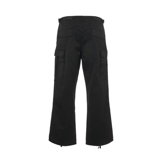 Vintage Wash Cargo Pants in Black