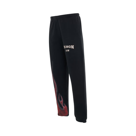 Heron Law Flames Sweatpants in Black/Red