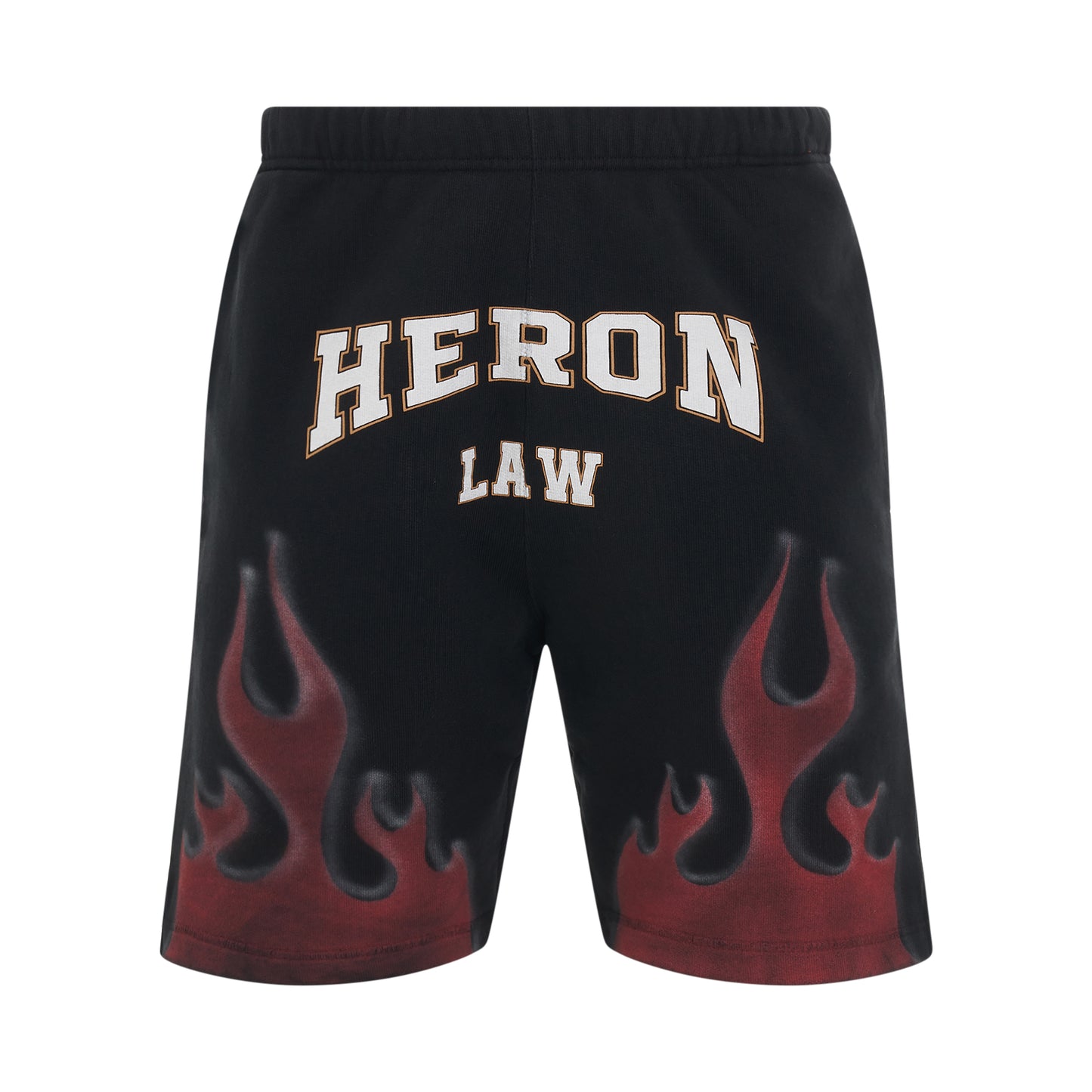 Heron Law Flames Sweatshorts in Black/Red