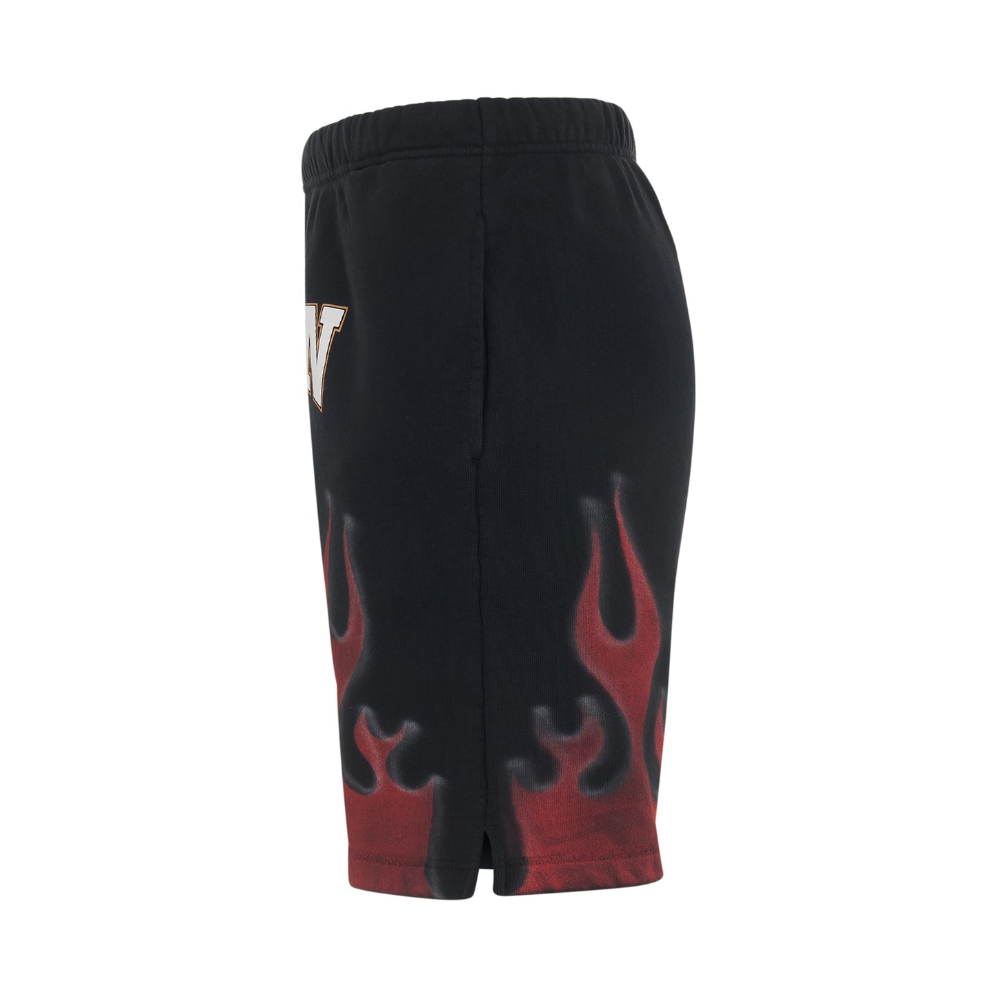 Heron Law Flames Sweatshorts in Black/Red