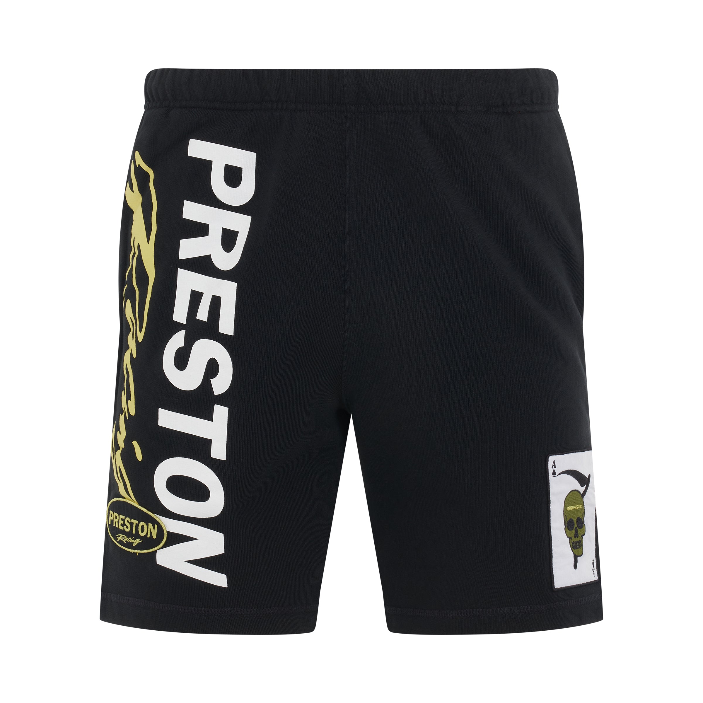 Preston Racing Sweatshorts in Black/White