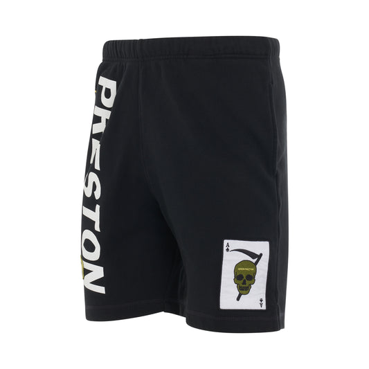 Preston Racing Sweatshorts in Black/White