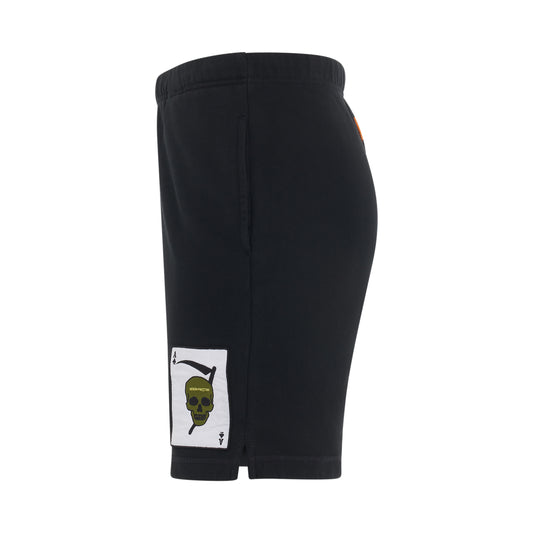 Preston Racing Sweatshorts in Black/White