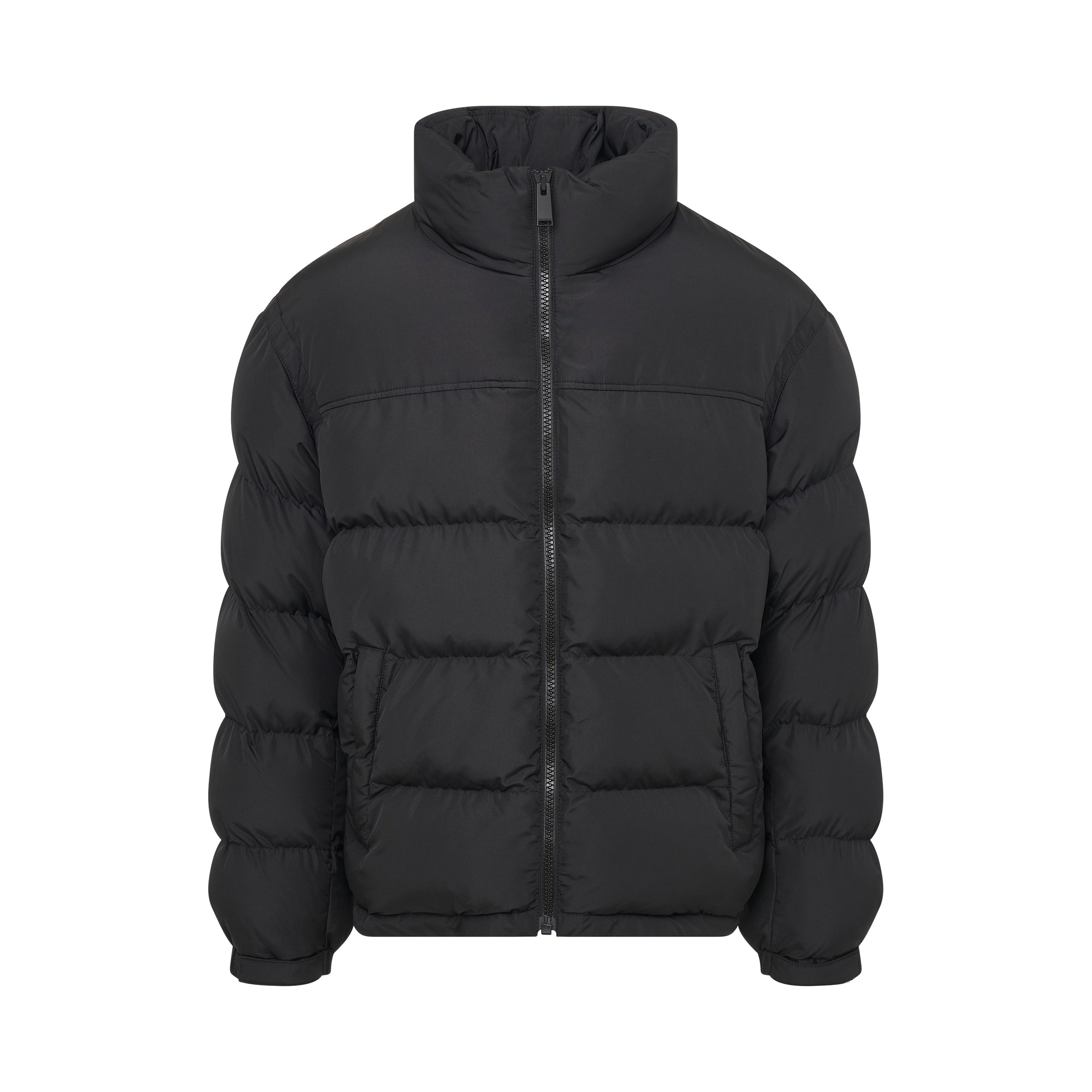 Regular Ex-Ray Nylon Puffer Jacket in Black