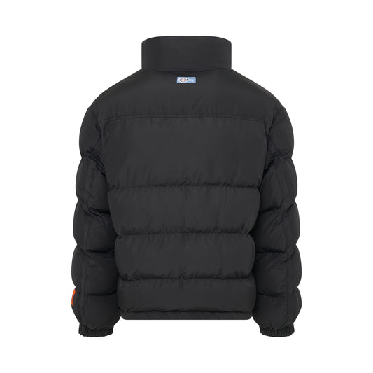 Regular Ex-Ray Nylon Puffer Jacket in Black