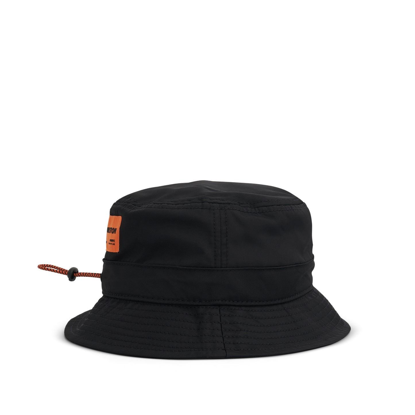 HPNY Embroidered Nylon Bucket Hat in Black/White