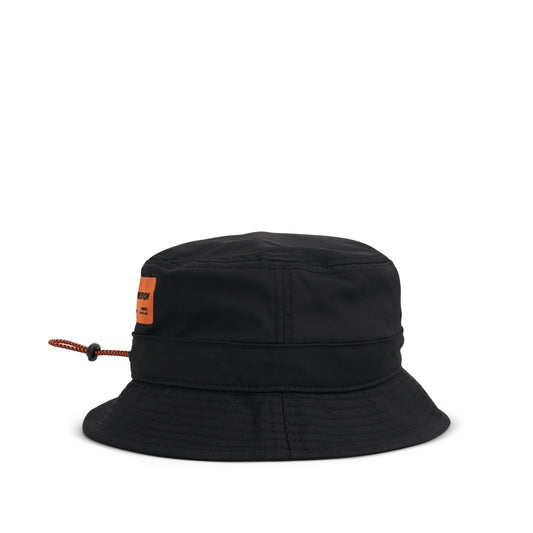 HPNY Embroidered Nylon Bucket Hat in Black/White