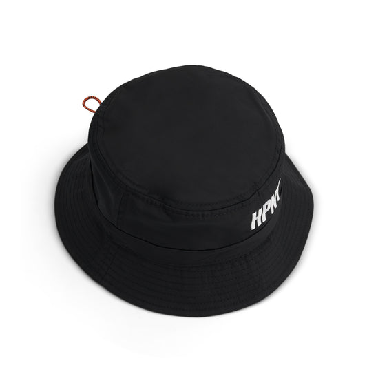 HPNY Embroidered Nylon Bucket Hat in Black/White