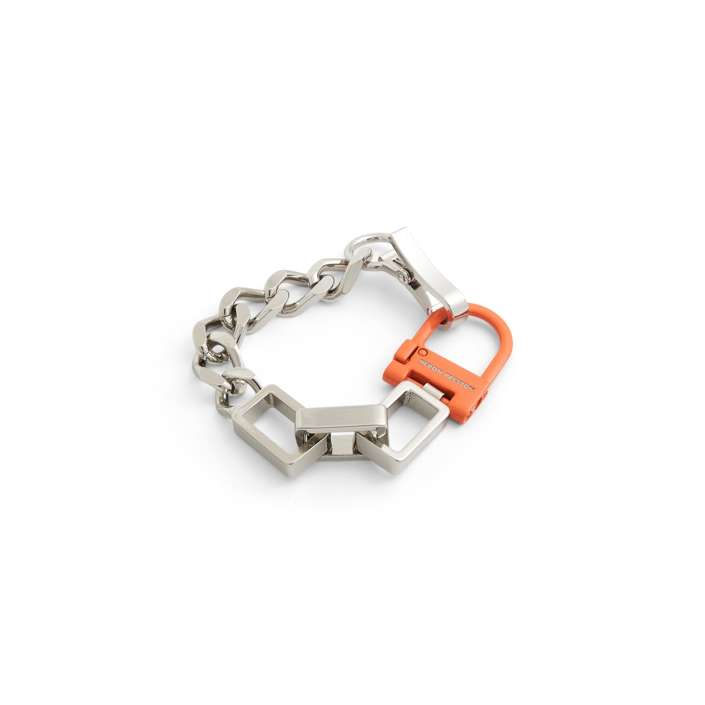 Multichain Square Bracelet in Silver/Orange