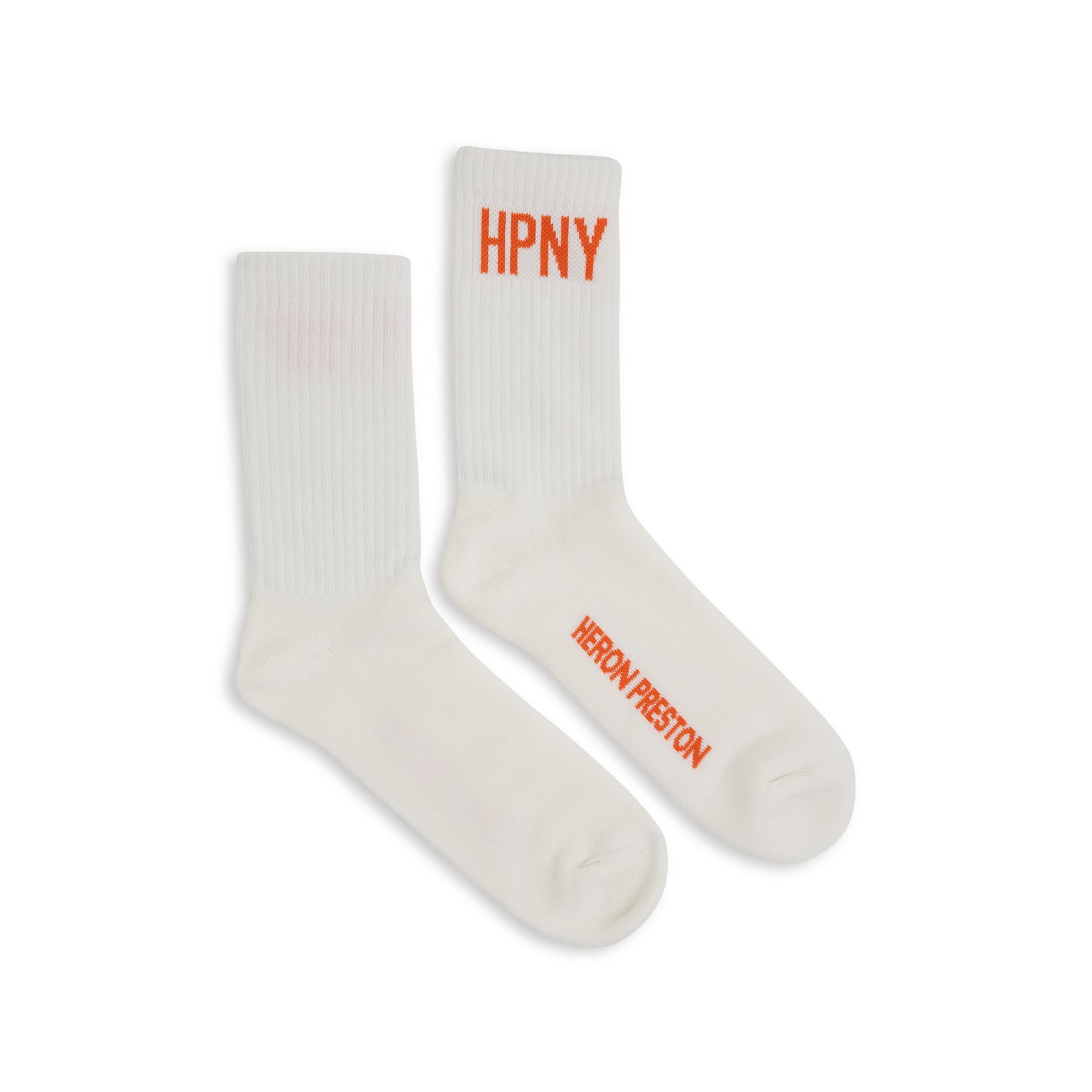 HPNY Long Socks in White/Orange