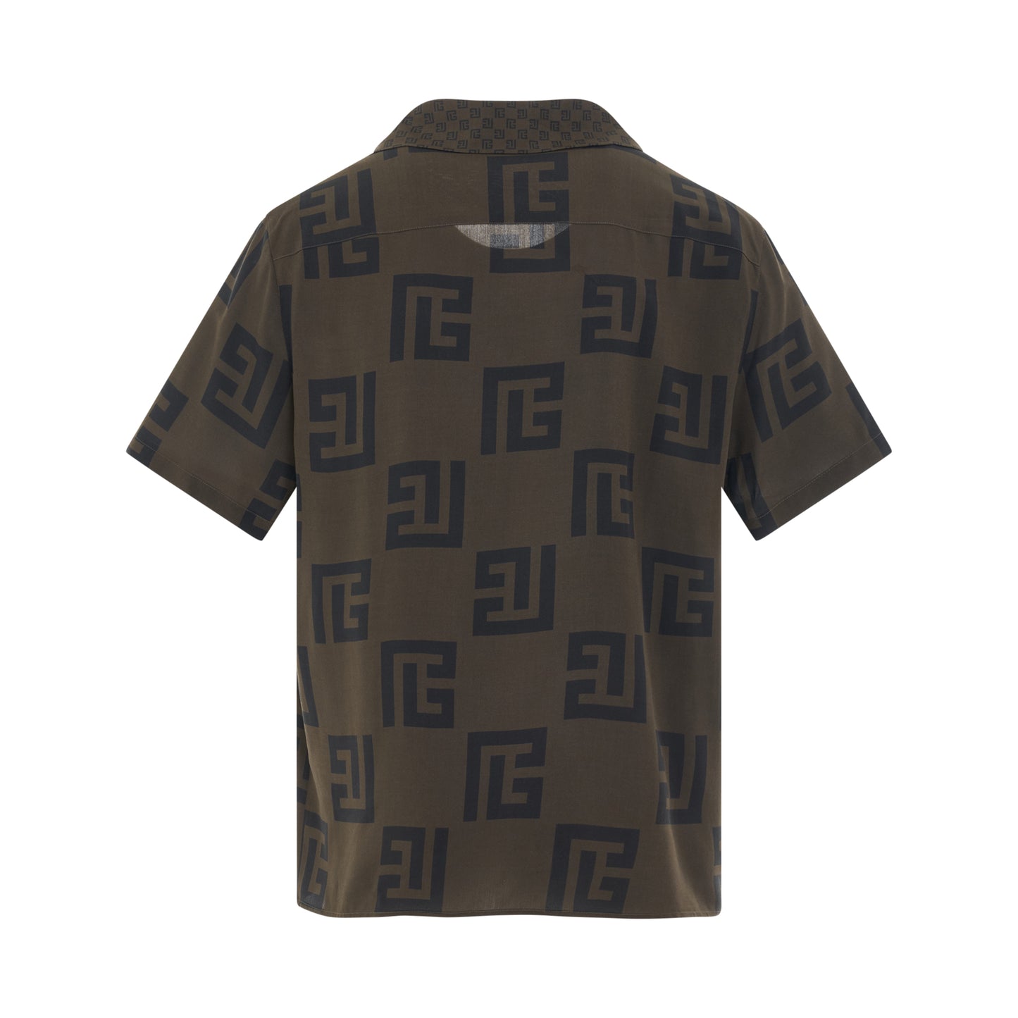 Short Sleeve Monogram Pyjama Shirt in Brown