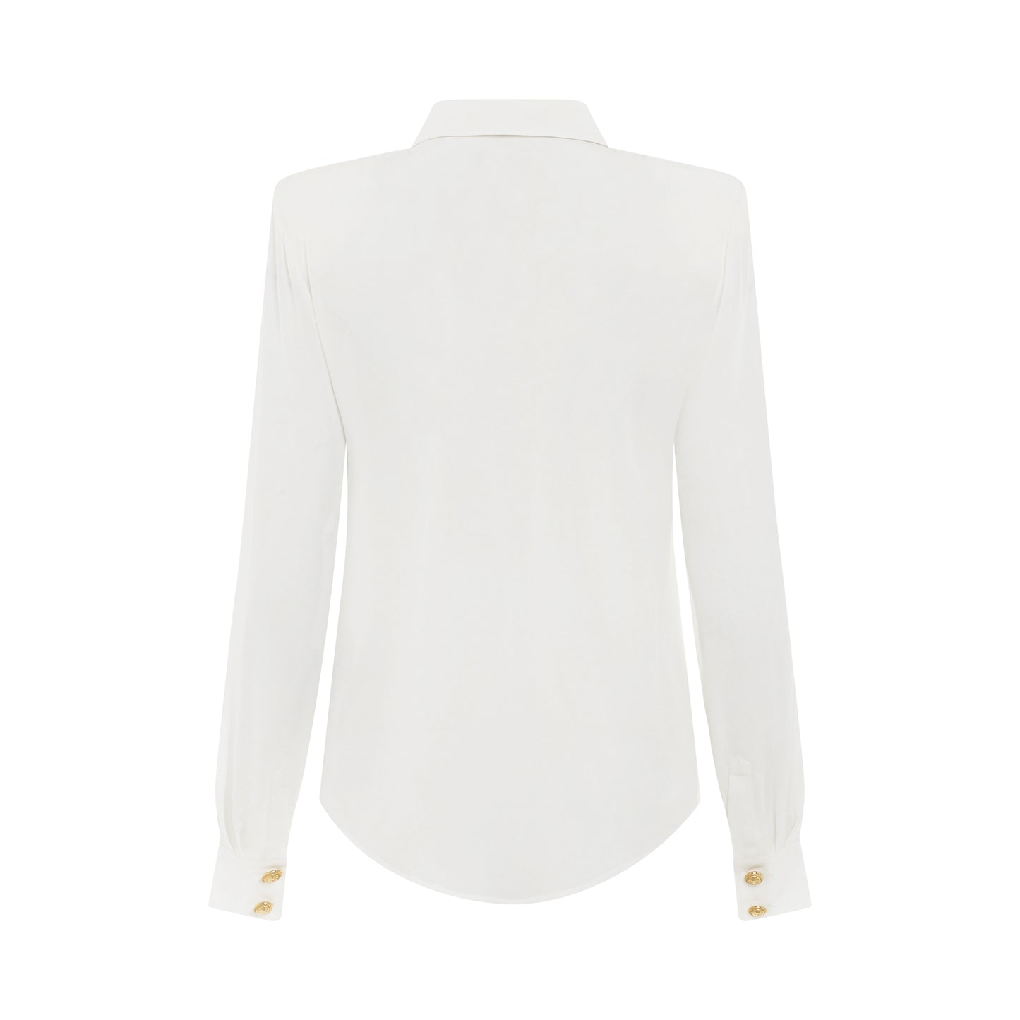 2 Pockets Crepe De Chine Buttoned Shirt in White