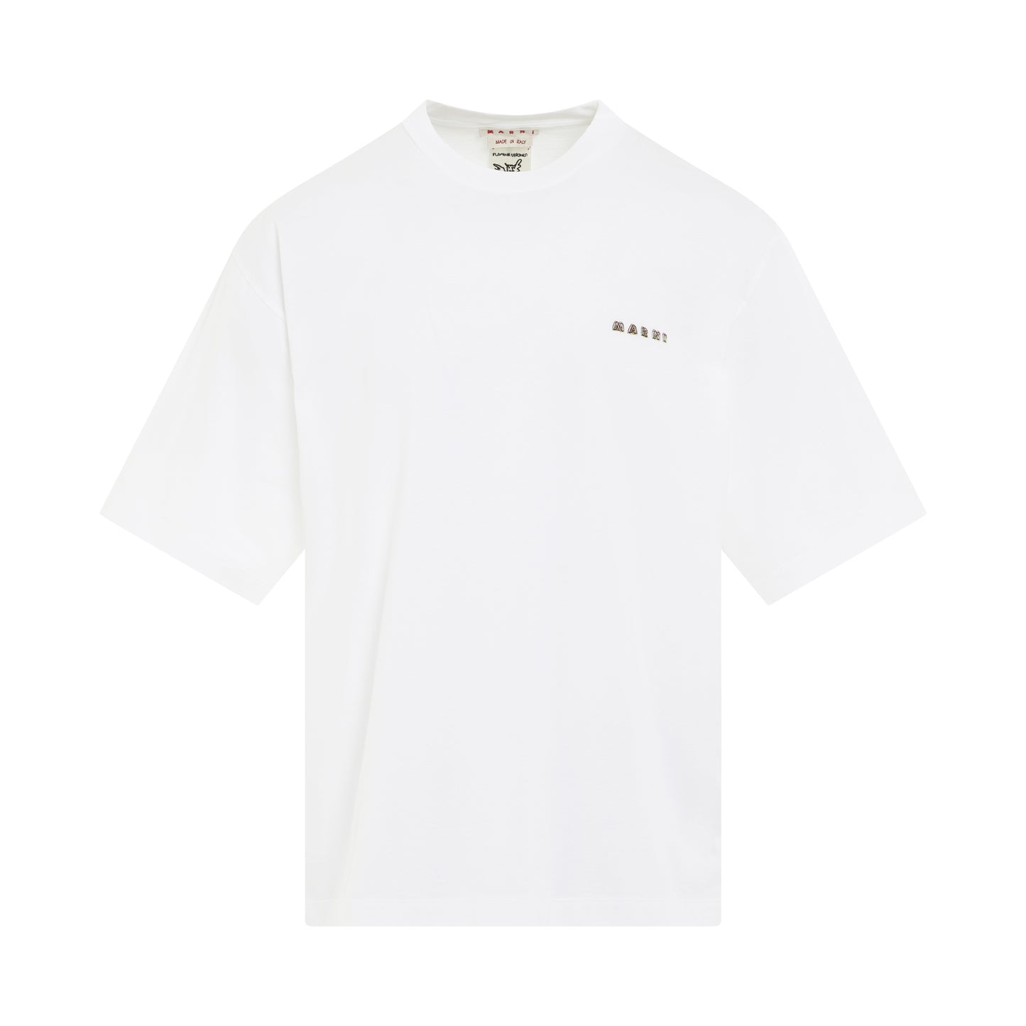 Embroidered Logo Relaxed Fit T-Shirt in Lily White
