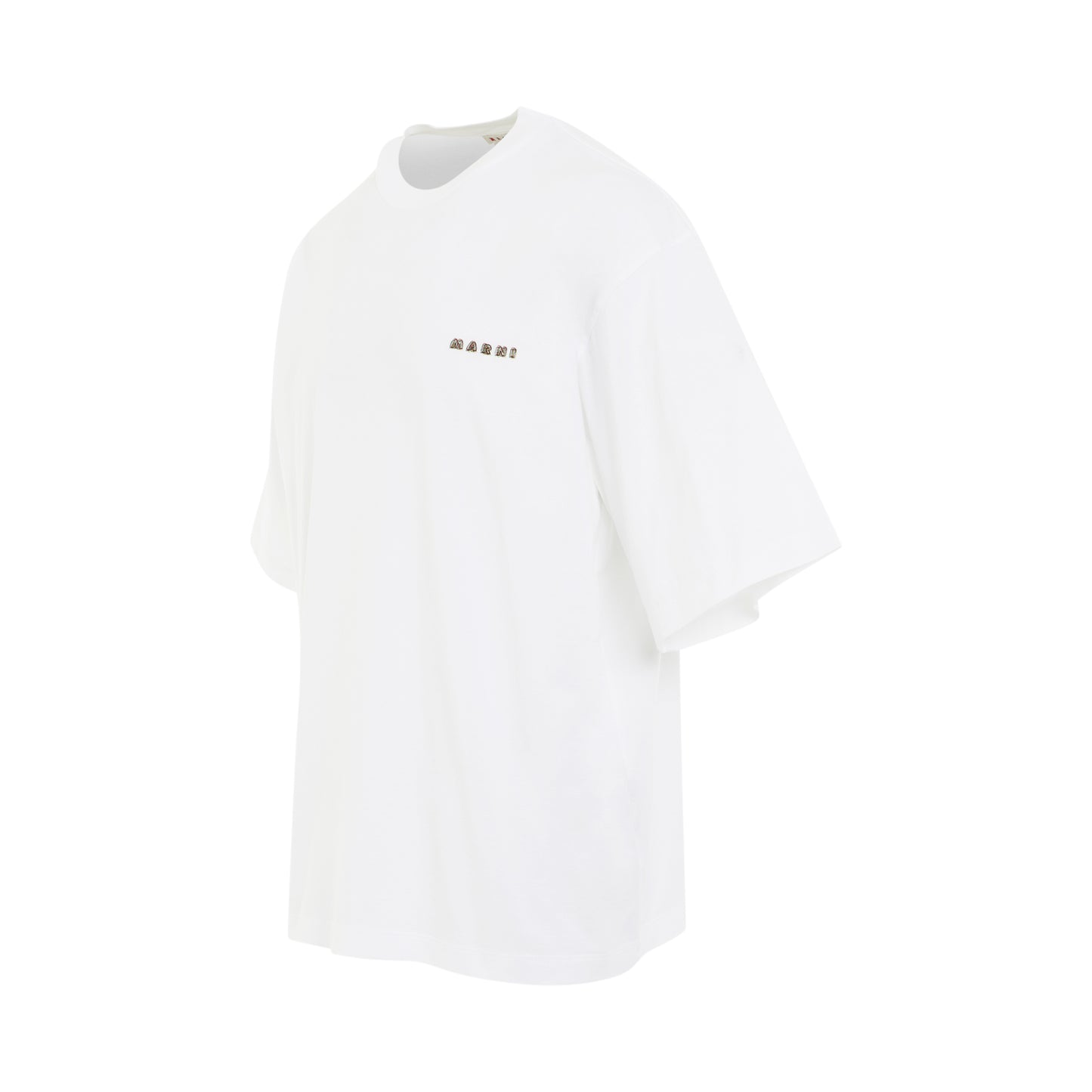 Embroidered Logo Relaxed Fit T-Shirt in Lily White