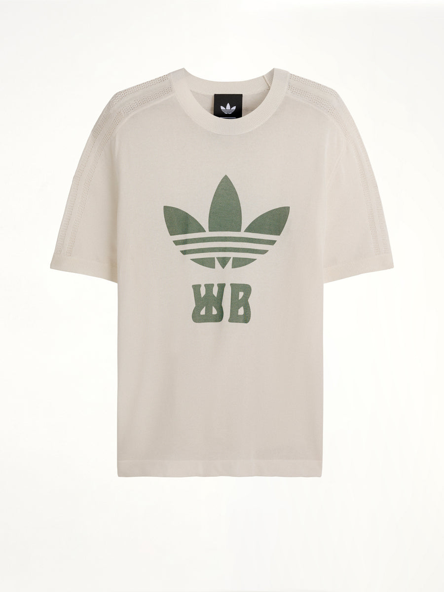Adidas x WB Knit T-Shirt in Chalk White