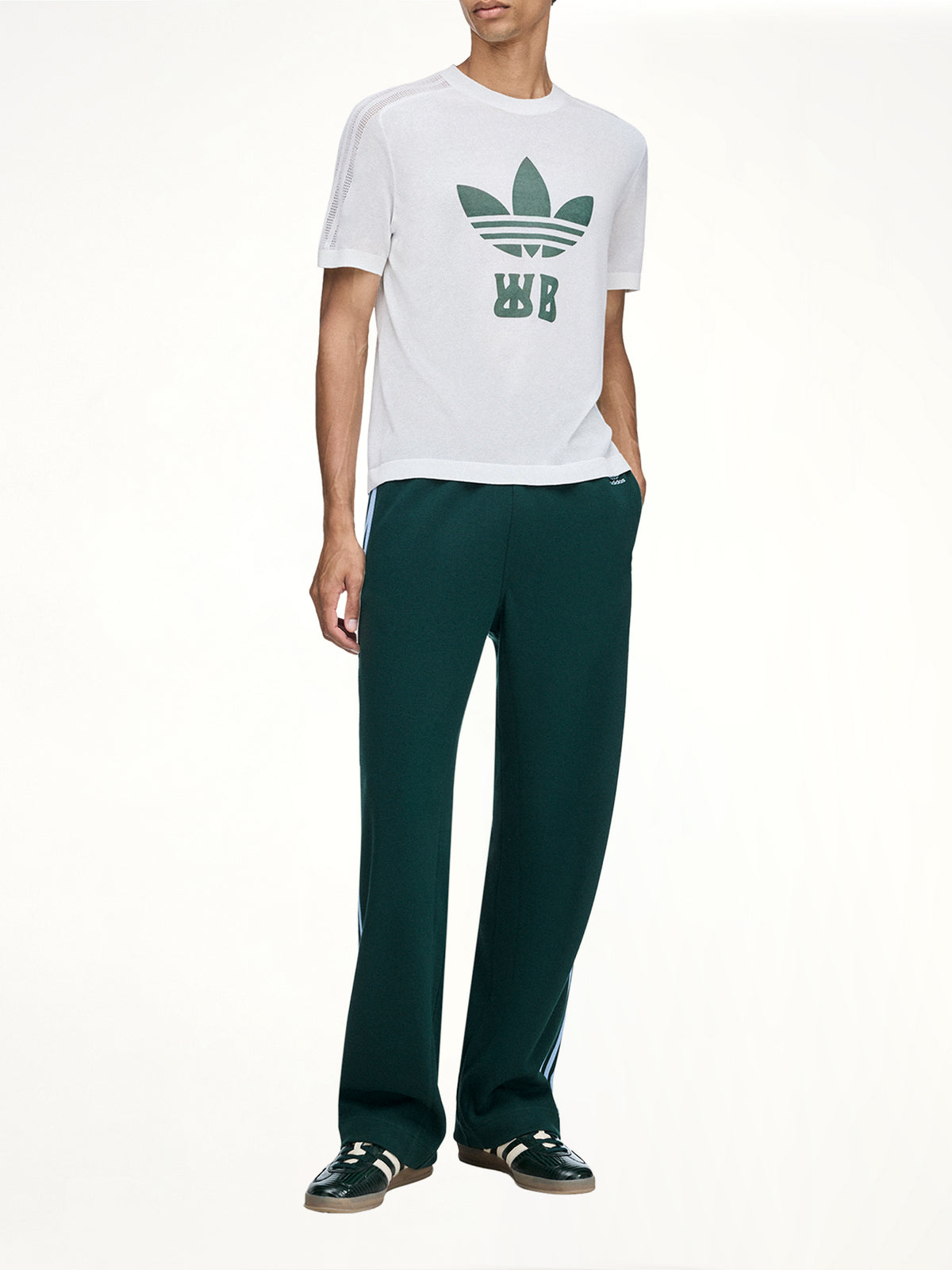 Adidas x WB Knit T-Shirt in Chalk White