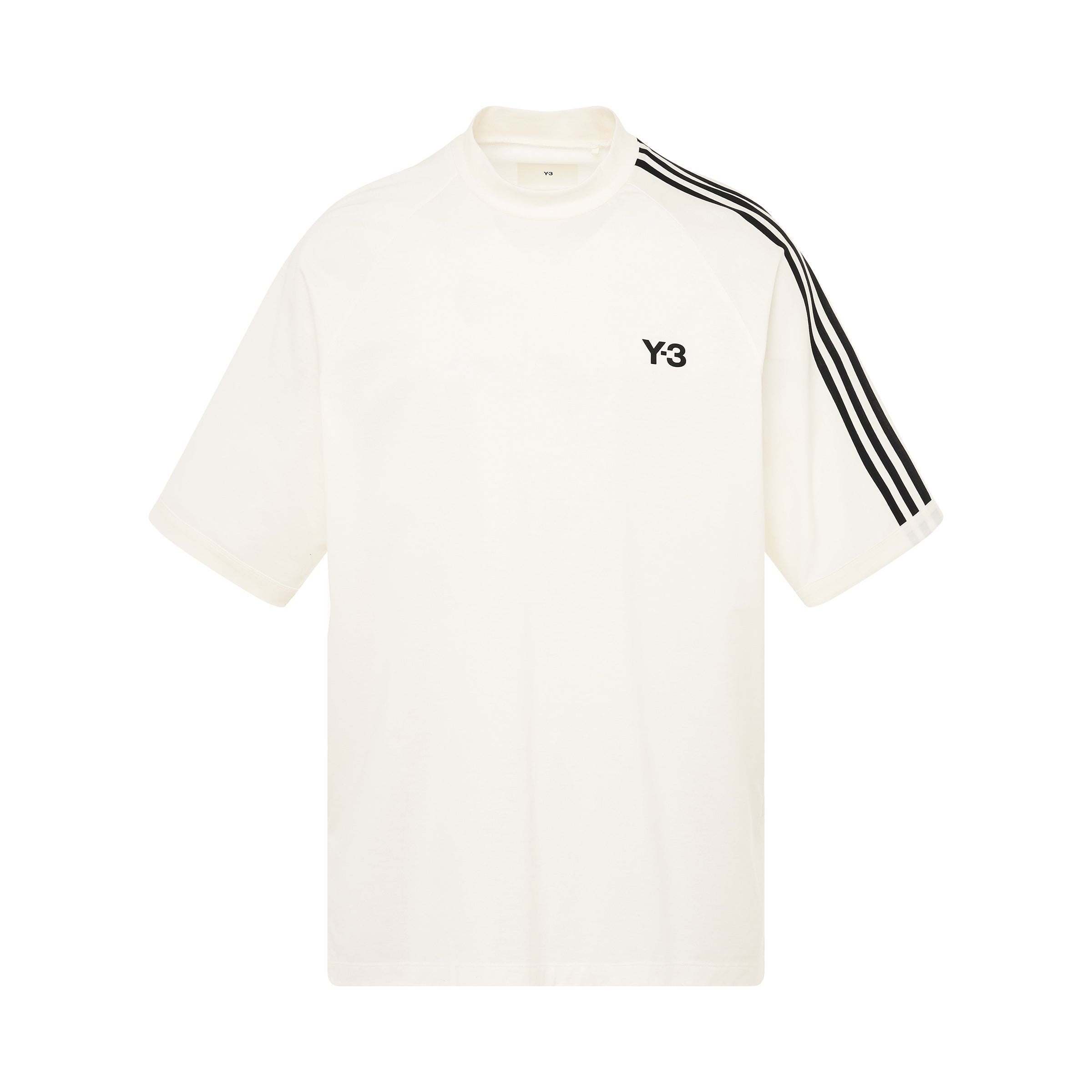 3 Stripes Short Sleeve T-Shirt in Off White/Black