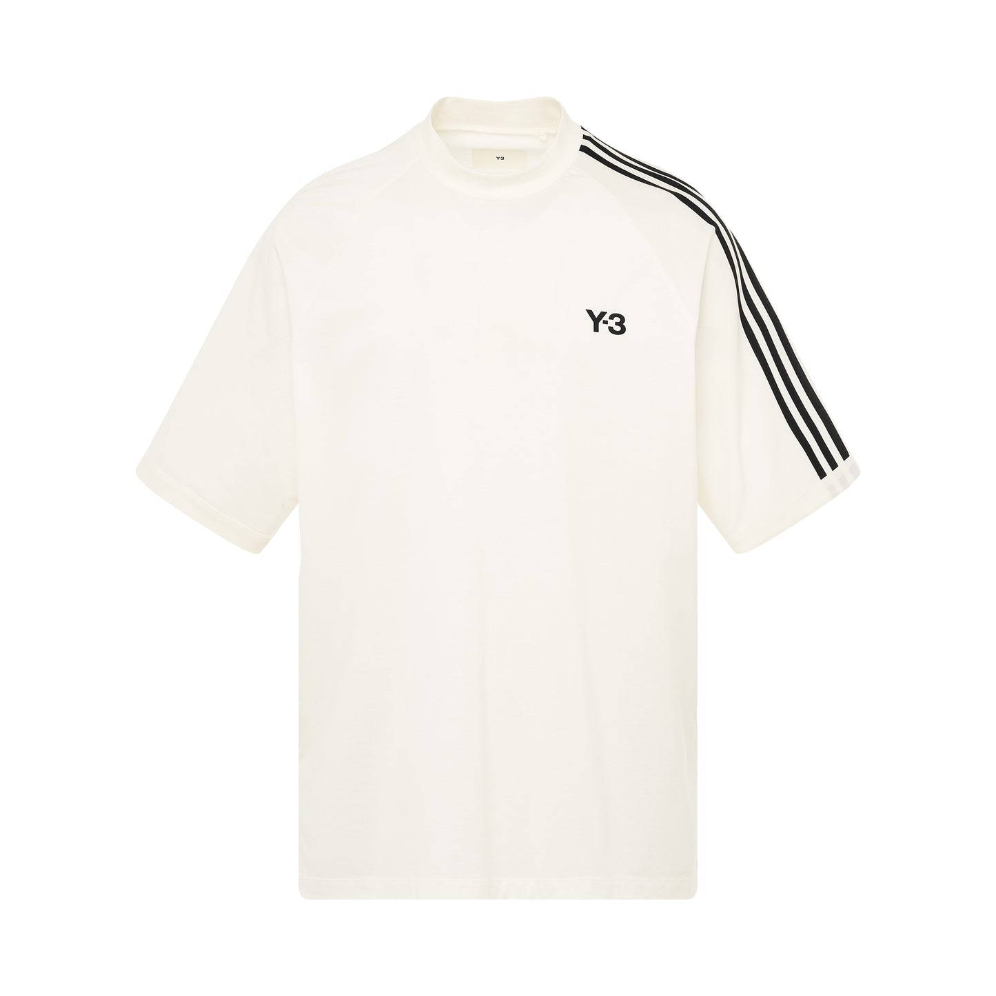 3 Stripes Short Sleeve T-Shirt in Off White/Black