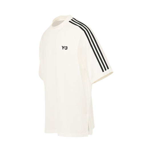 3 Stripes Short Sleeve T-Shirt in Off White/Black