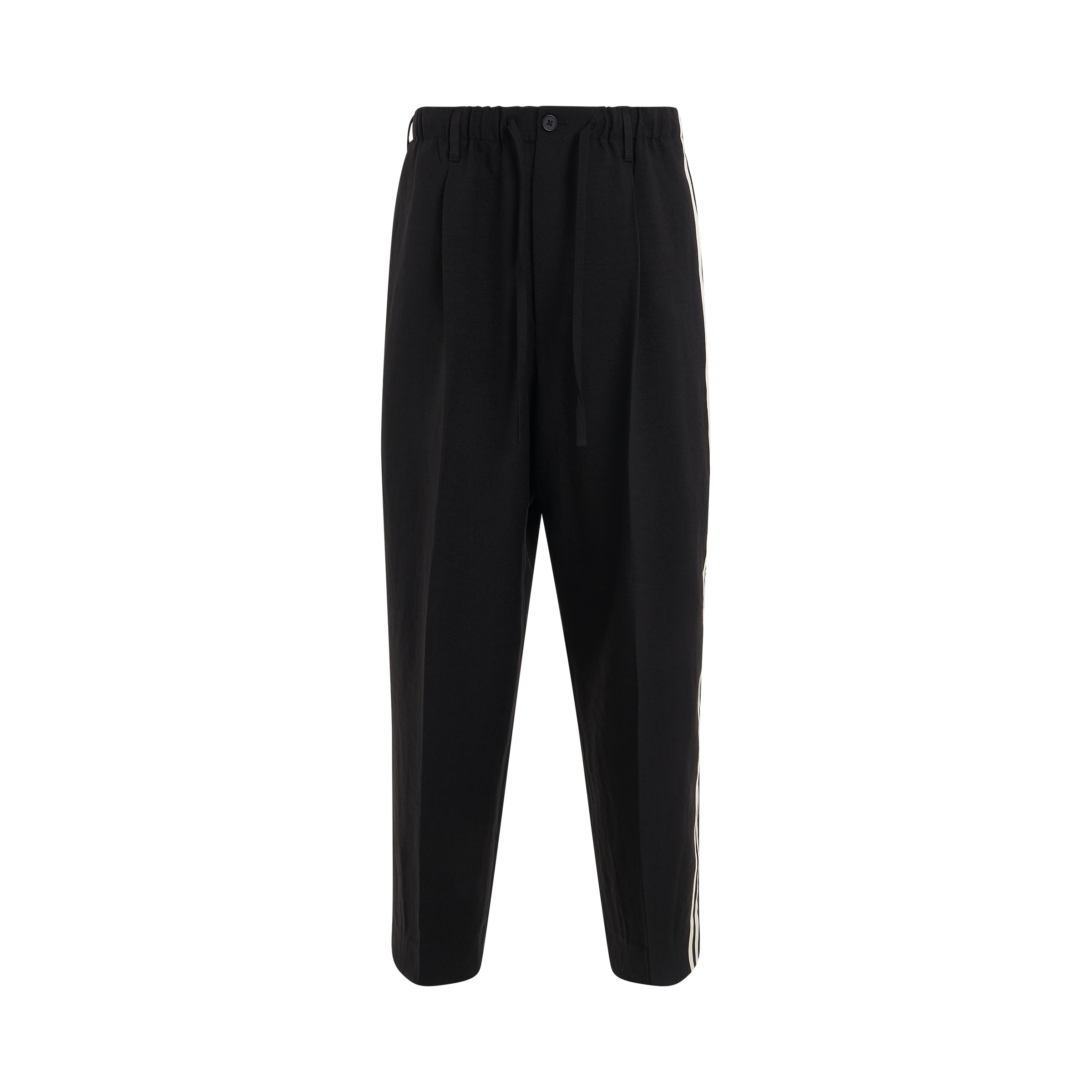 Sport Uniform Straight Leg 3 Stripes Trousers in Black