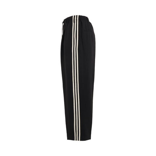 Sport Uniform Straight Leg 3 Stripes Trousers in Black