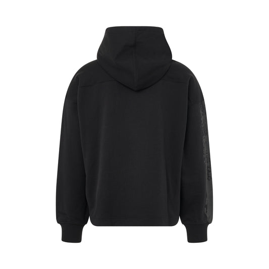 Logo Patch Organic Cotton Hoodie in Black